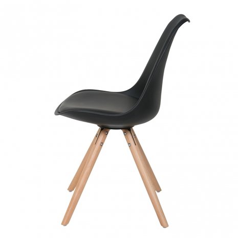 Trendy eetkamer stoel met zitkussen en houten poten - Eigenwijs Design - Saarinen Tulip in ovale- en eettafels