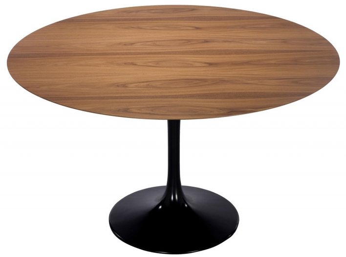 Ronde Saarinen Tulip tafel 120 cm met noten fineer blad Eigenwijs Design