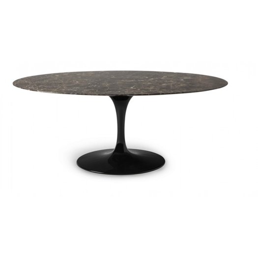 Ovale Saarinen Tulip tafel 199x121cm, bruin marmer, Marrone marmer