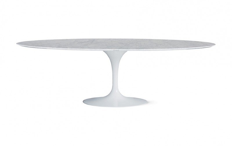 Saarinen Tulip tafel , 235 x 121cm, Carrara marmeren blad Eigenwijs