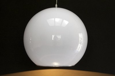 Witte design hanglamp halve bol Design